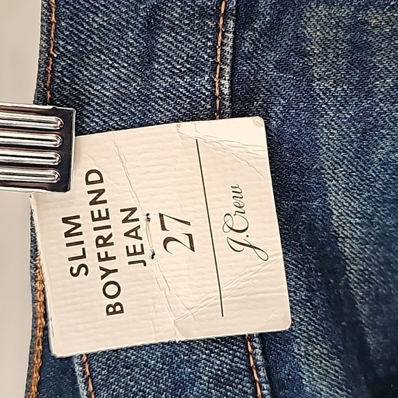 J. Crew Slim Boyfriend Jeans Dark Wash w Distressed Faded Look at Pockets - Picture 7 of 17